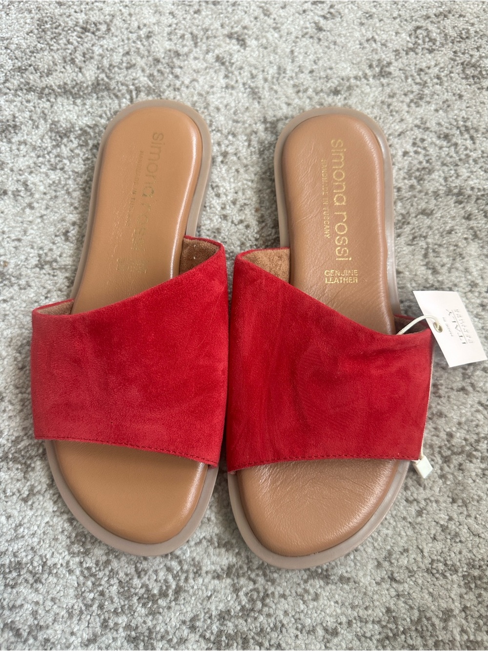 Simona Rossi Handmade Tuscan Suede Sandals 37/7 NEW
